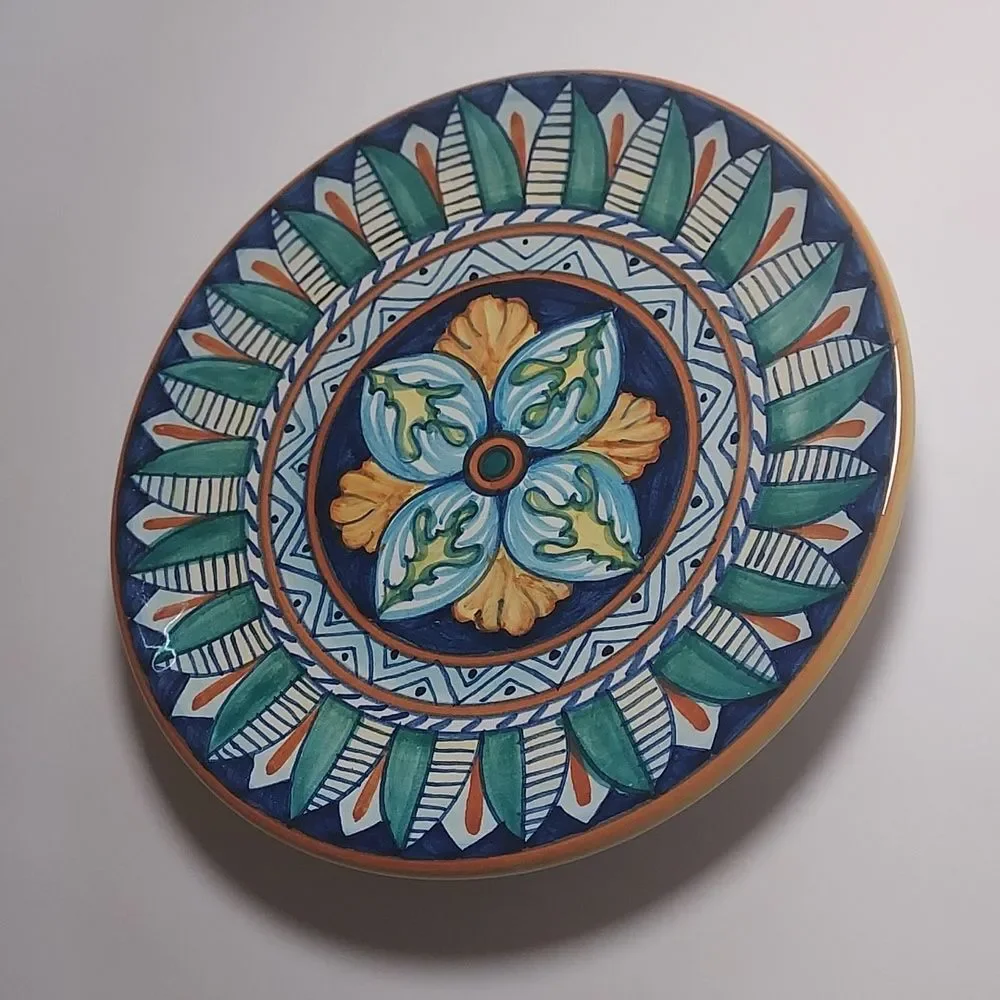 Dip A Mano Italian Handpainted Salad Dessert Decorative Plates Set Of 2 Vintage